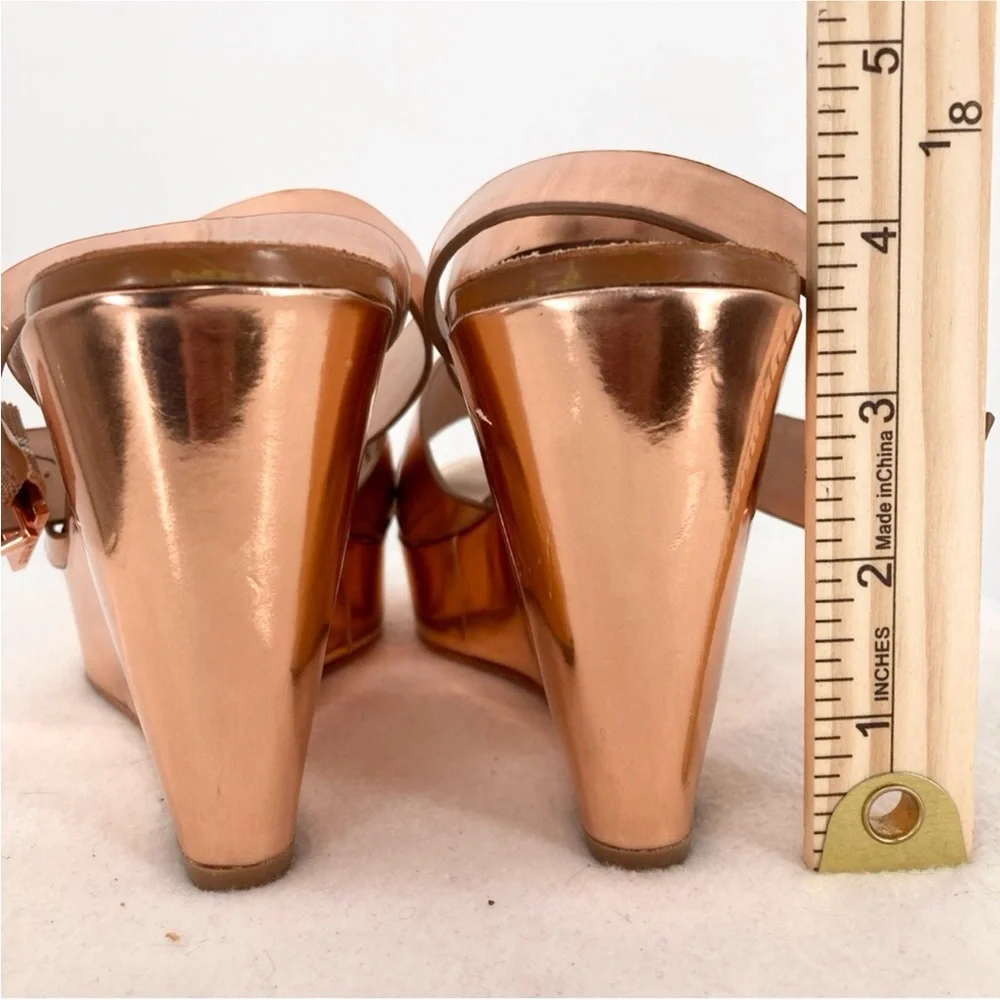 Ted Baker London Merlotte Platform Wedge Rose Gold Sandals Size 8.5 - Picture 4 of 12
